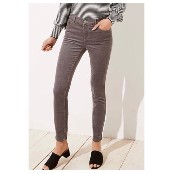 LOFT Pants - NWOT  LOFT  Gray Petite Modern Skinny Corduroy Pants - 4P